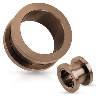 Piercing plug �carteur type tunnel en acier teint� bronze