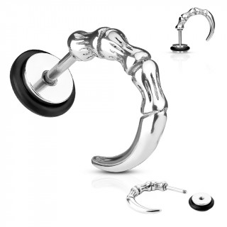 Piercing style faux plug doigt d�charn� acier