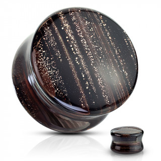 Plug en verre � rayures scintillantes - Double �vas�